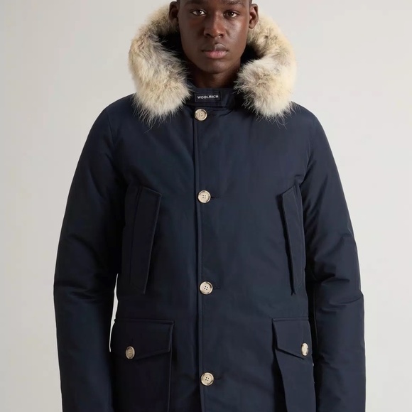 Woolrich Arctic Parka in Ramar Cloth with Detachable Fur Trim Men's Small - Picture 2 of 15